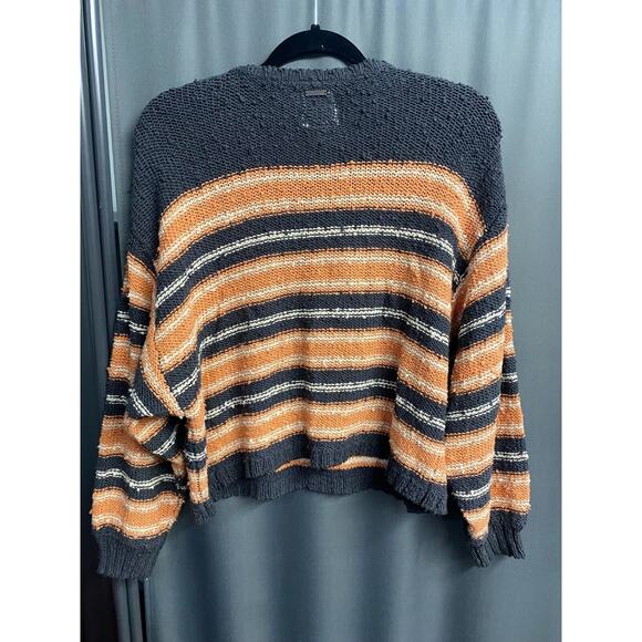 Billabong Sweater Women's Large Knit Multicolor Striped Long Sleeve Pullover B48 - Picture 3 of 4